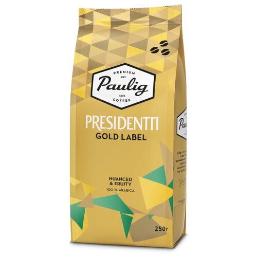 фото Кофе в зернах paulig presidentti gold label, арабика, 250 г