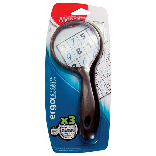 Лупа Maped ERGOLOGIC, увеличениех3, диаметр 75мм, эргонгомич. ручка, блист,39300