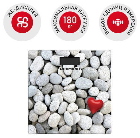 Напольные весы REDMOND RS-751 (камни с сердцем) - фотография № 16