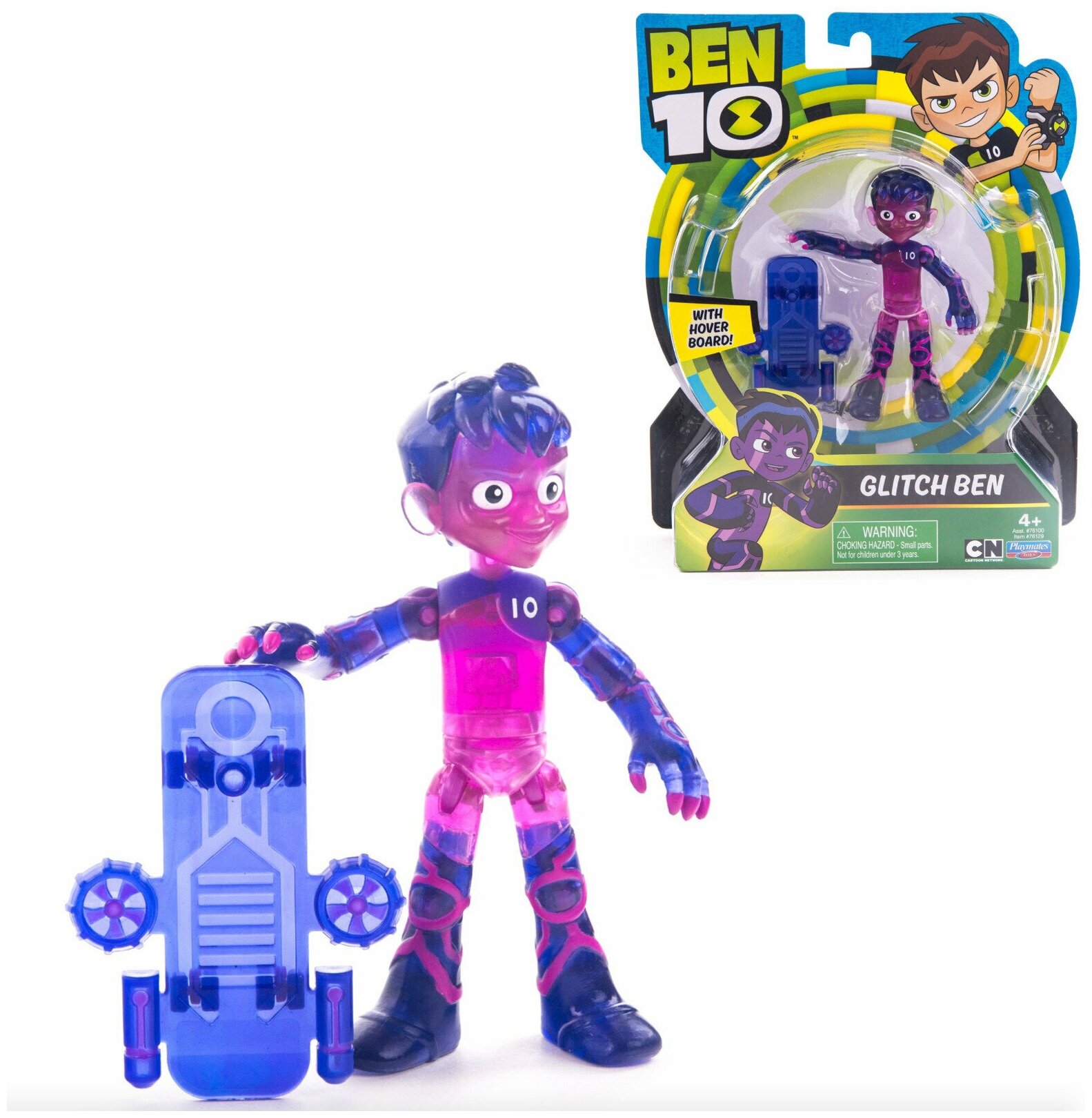 Фигурка Бен 10 Омниглюк Ben 10 GLITCH BEN with Hove Board 76129