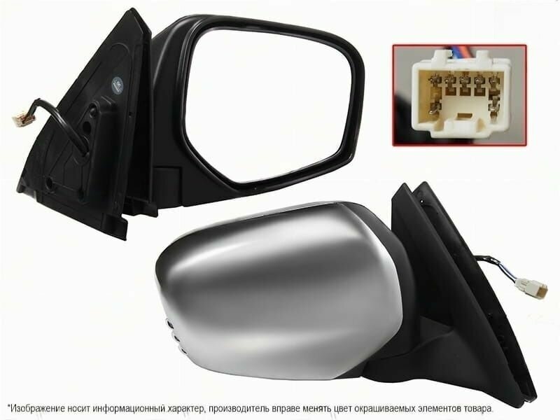 фото Зеркало правое на MITSUBISHI L200 05-16 PAJERO SPORT 08-17 хром, рег-ка, обогрев, склад, 7 контактов
