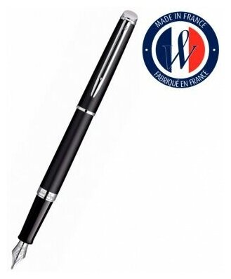 Ручка Waterman перьев. Hemisphere (S0920810) Matte Black CT F сталь нержавеющая подар. кор.