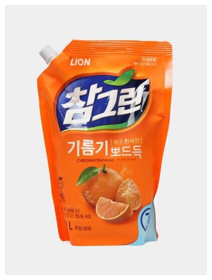 Средство для мытья посуды LION Chamgreenс экстрактом японского мандарина, 965 мл - фото №8