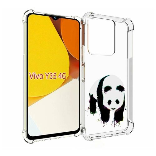 Чехол MyPads панда в акварели для Vivo Y35 4G 2022 / Vivo Y22 задняя-панель-накладка-бампер