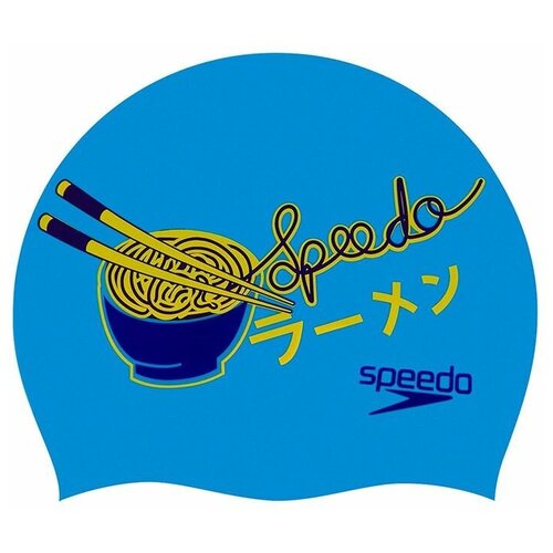 Шапочка для плавания силиконовая детская Speedo Junior Slogan Cap Blue-Yellow