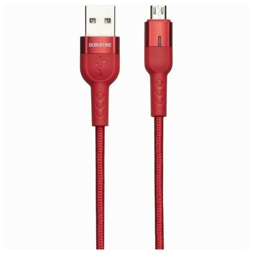 Кабель USB - micro USB 1.2м Borofone BU17 Starlight Smart Power - Красный кабель usb micro usb bu16 1 2m магнитный borofone красный
