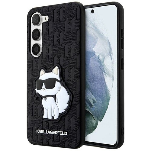 Чехол Lagerfeld PU Saffiano Monogram NFT Choupette Hard для Galaxy S23, черный