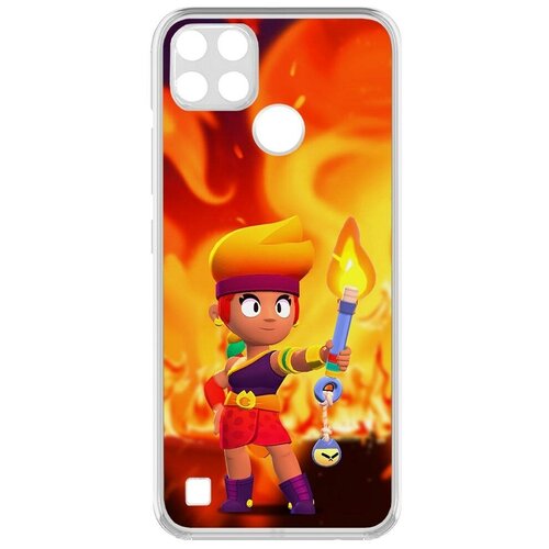 чехол накладка clear case brawl stars амбер де ла вега для realme c21y Чехол-накладка Krutoff Clear Case Brawl Stars-Амбер для Realme C25Y