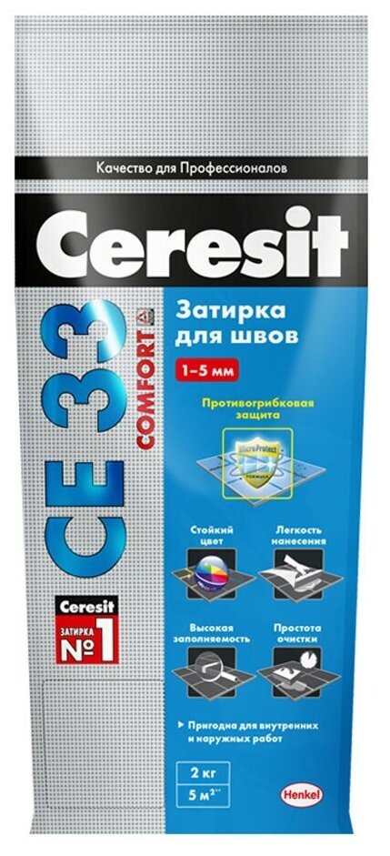 Затирка для узких швов Ceresit CE33 Super №34 розовая 2 кг