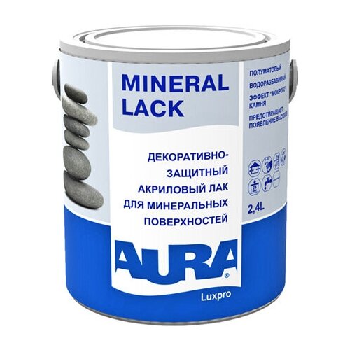 Лак акриловый AURA Mineral Lack 2,4л декоративно-защитный, арт.4607003916022