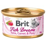 Консервы Brit Fish Dreams Tuna, Carrot & Pea корм для кошек с тунцом, морковью и горошком, 12 шт *80г - изображение