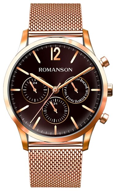 Наручные часы ROMANSON TM8A34FMR(BN), золотой, коричневый