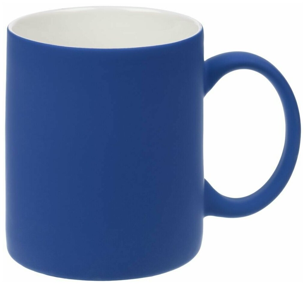 Кружка для чая для кофе с покрытием софт-тач 340 мл, синяя 340 мл