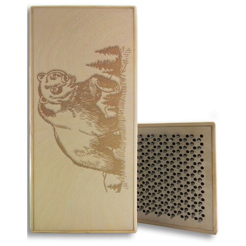 фото Доска садху с динамическими гвоздями, медведь - 146 шаг 10мм светлая goodwood