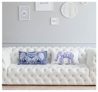 Подушка декоративная Этель Ранфорс Слон, 70 x 40 см синий/белый