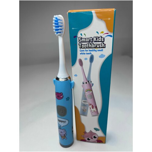 Электрическая зубная щетка детская Белая ультразвуковая электрощетка для детей от 3х лет на батарейке АА 25000₽