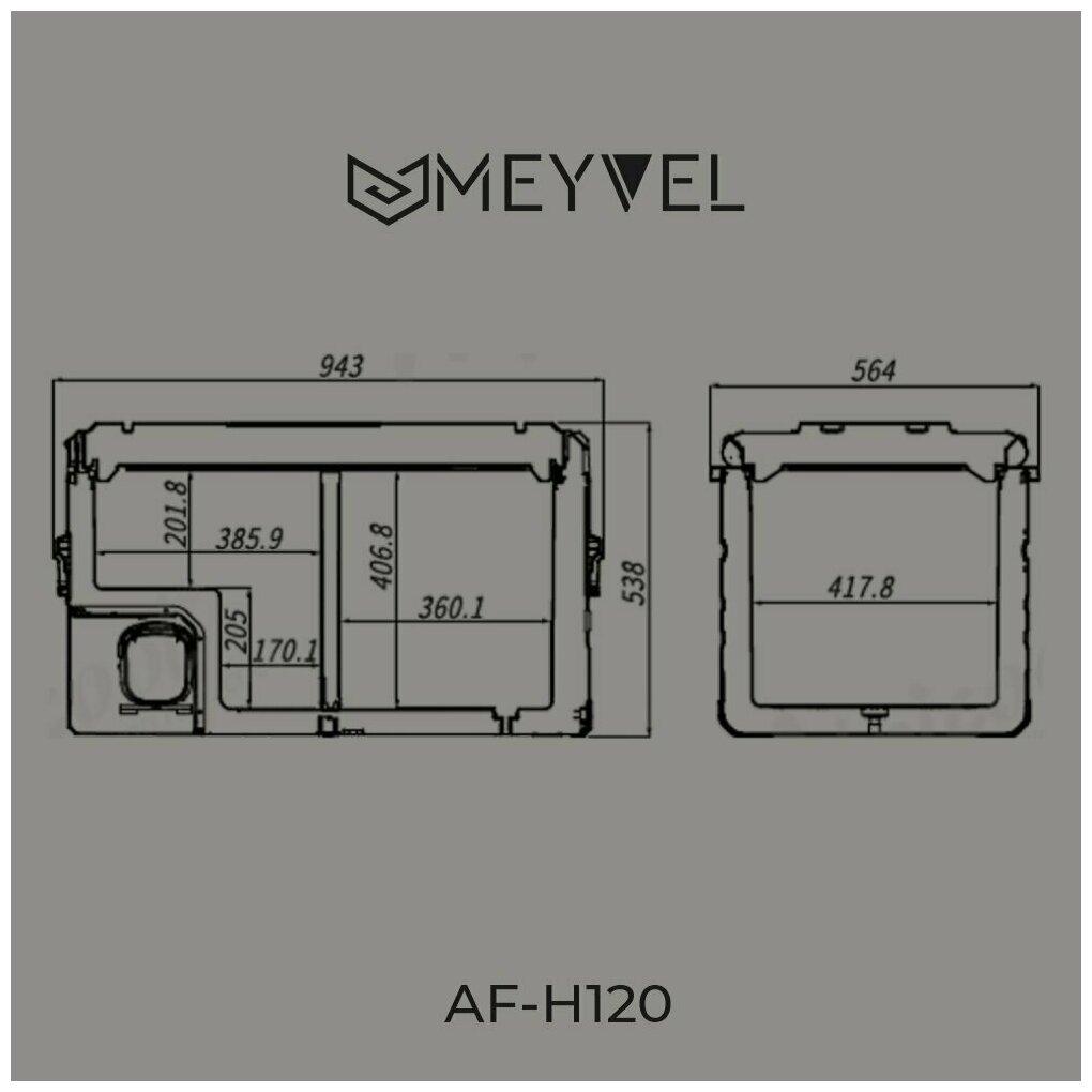 Автохолодильник компрессорный Meyvel AF-H120DD