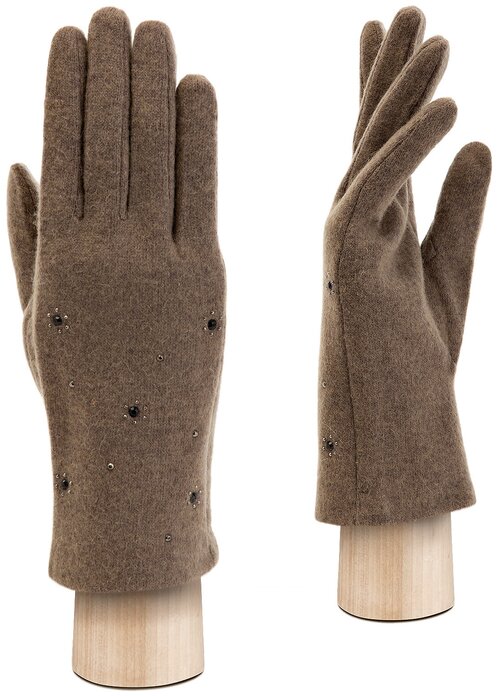 Перчатки LABBRA, шерсть, подкладка, размер 7.5, коричневый