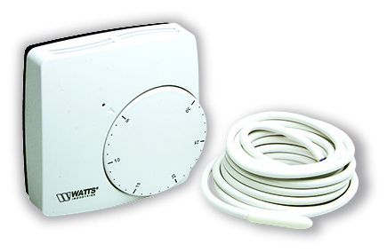Термостат комнатный WATTS WFHT-2-DUAL электронный 230 В, NO/NC сервопривод, датчик пола 3м - фотография № 1