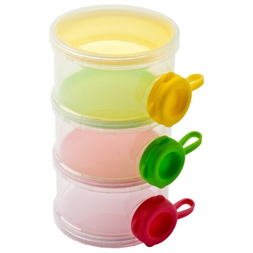 фото BRADEX Трехслойный контейнер с боковыми отверстиями для пищевых сыпучих продуктов желтый/розовый/зеленый