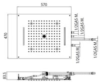 Верхний душ Bossini Dream 4 Sprays LED Lights H38919 CR