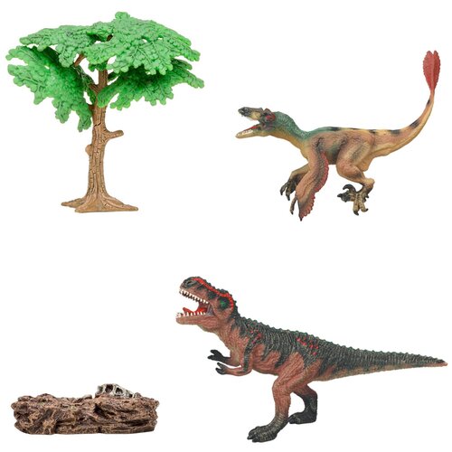 фото Динозавры и драконы для детей серии "мир динозавров": тираннозавр, орнитомим (набор фигурок из 4 предметов) masai mara
