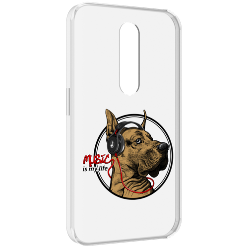 Чехол MyPads музыкальная собака для Motorola Moto X Force (XT1585 / XT1581) задняя-панель-накладка-бампер