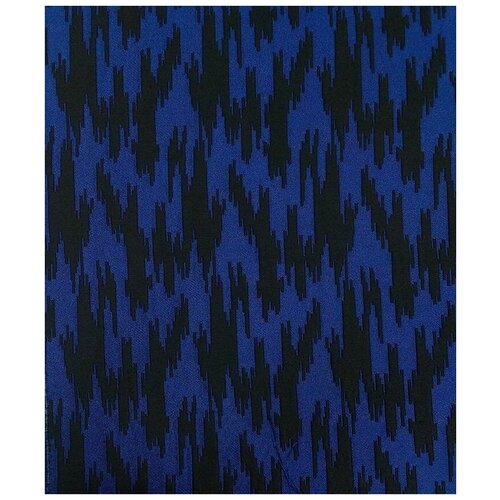 Ткань Жаккард ярко-синего цвета с крупными чёрными штрихами Италия ткань репс ярко синего цвета италия