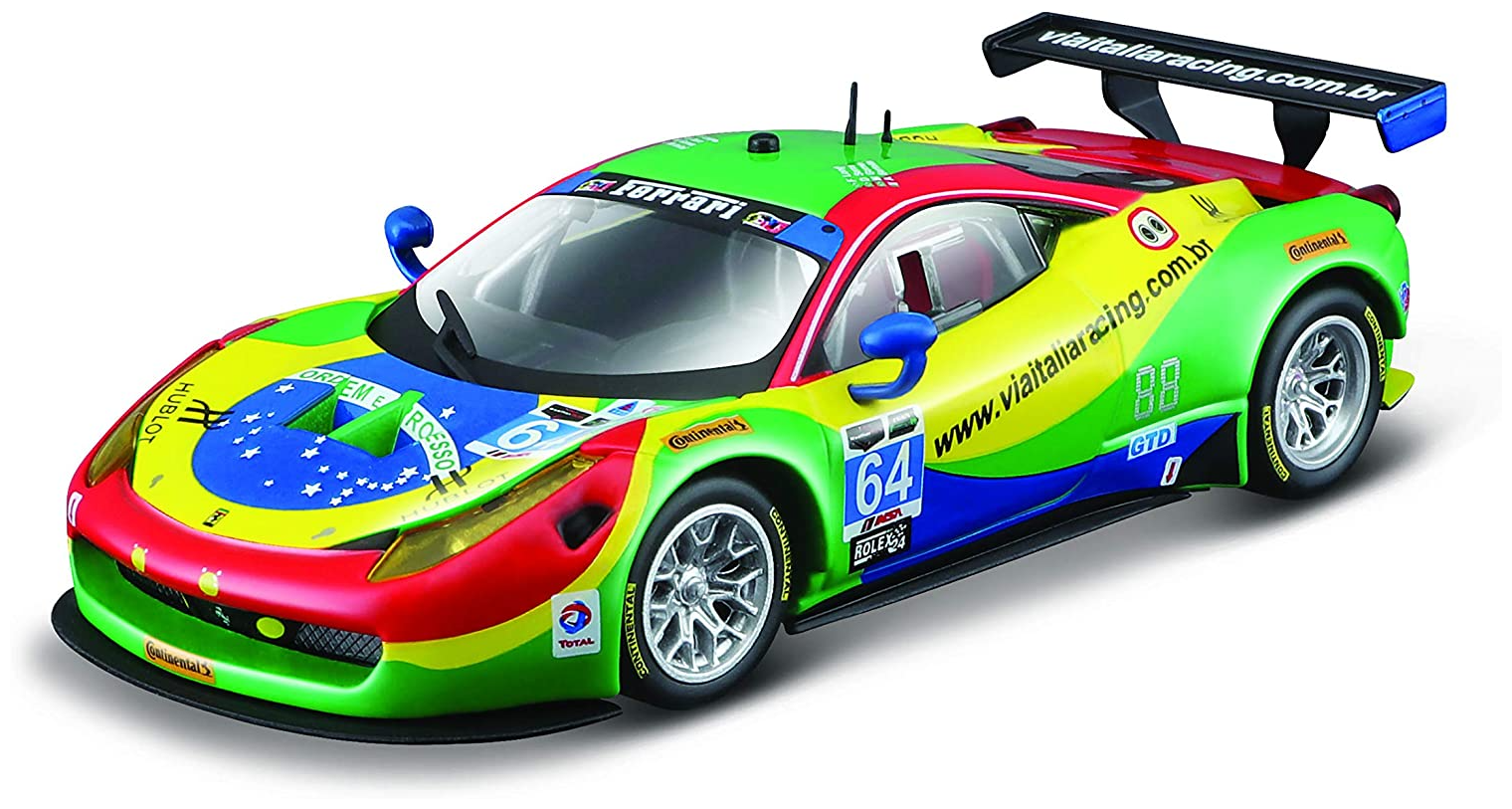 Bburago Коллекционная машинка Феррари 1:43 Ferrari Racing - 458 Italia GT3 2015, зеленая - фото №3
