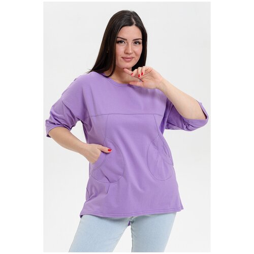 Футболка Натали, размер 56, фиолетовый рубашка натали размер 56 фиолетовый