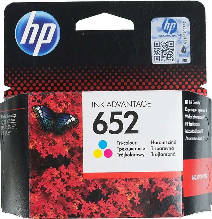 Картридж HP 652, многоцветный / F6V24AE
