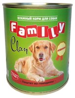 Корм для собак CLAN (0.75 кг) 9 шт. Family Паштет из говядины для собак