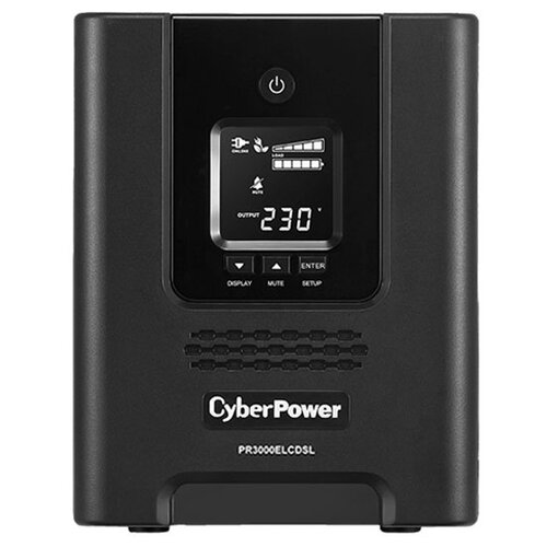 Интерактивный ИБП CyberPower PR3000ELCDSL черный 2700 Вт источник бесперебойного питания cyberpower pr1000elcdrt1u line interactive 1000va 670w usb rs 232 epo snmpslot 6 iec с13