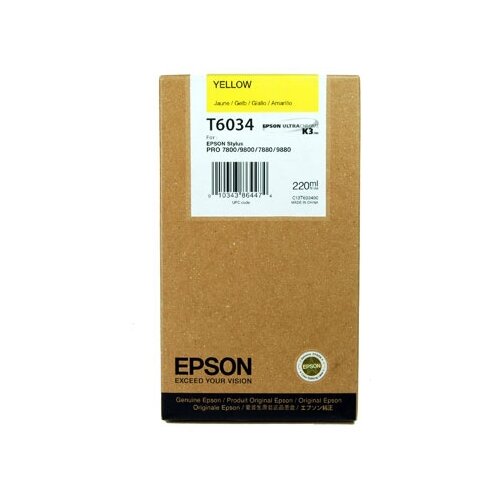 Картридж Epson C13T603400, 1200 стр, желтый картридж epson c13t603200 для epson stylus pro 7800 9800 7880 9880 голубой