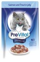 Корм для кошек PreVital Premium Кусочки в желе с лососем и форелью (0.1 кг) 1 шт. 0.1 кг 1