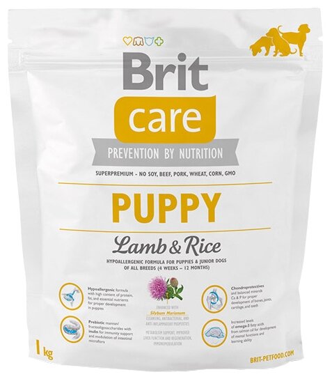 Сухой корм для щенков Brit Care ягненок с рисом