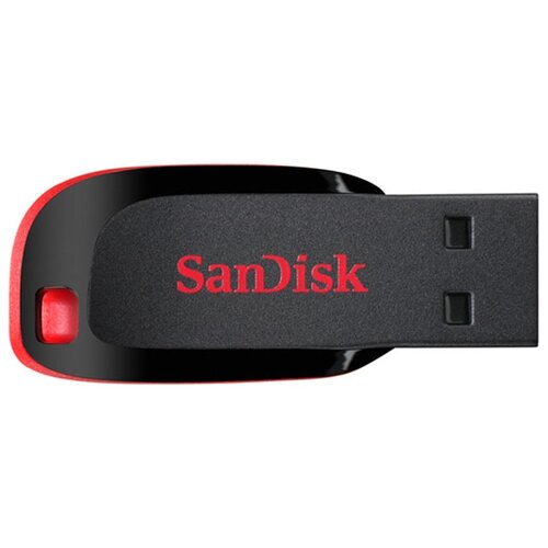 Флешка SanDisk Cruzer Blade 32 ГБ, 1 шт., черно-красный комплект 2 штук флеш память sandisk cruzer blade 32gb usb 2 0 ч крас sdcz50 032g b35