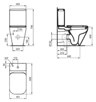 Унитаз Ideal STANDARD Tonic II Aquablade K316801+K404901 (с сиденьем)