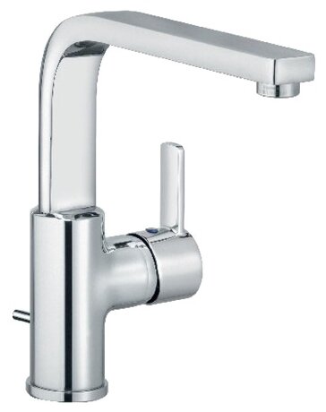 Смеситель для раковины KLUDI 420250575 ZENTA Смеситель на умывальник с боковым управлением, с донным клапаном, хром