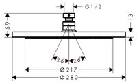 Верхний душ Hansgrohe Croma 280 26220000