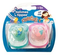 Пустышка латексная ортодонтическая Tommee Tippee Soft Rim 6-18 м (2 шт) голубой/бирюзовый