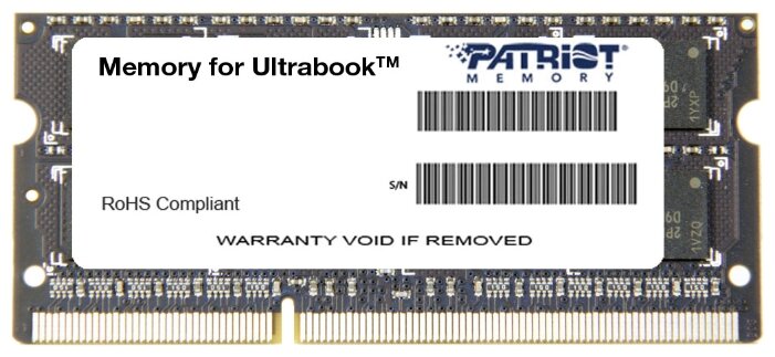 Модуль памяти Patriot Memory DDR3L SO-DIMM 1600Mhz PC3-12800 CL11 - 4Gb PSD34G1600L2S