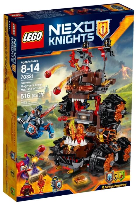 Конструктор LEGO Nexo Knights 70321 Осадная машина генерала Магмара, 516 дет.