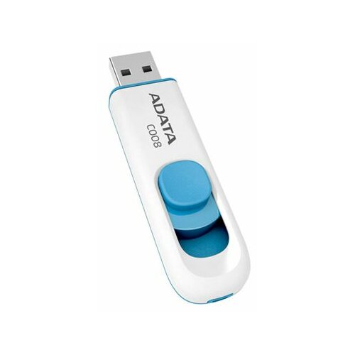 Флешка ADATA C008 16 ГБ, 1 шт., белый/голубой usb flash a data classic c008 64gb белый голубой [ac008 64g rwe]