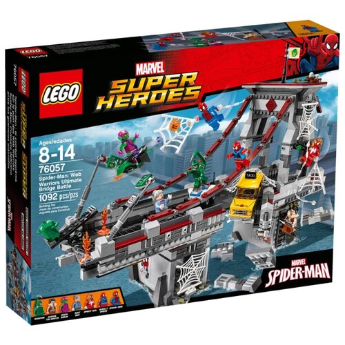 Конструктор LEGO Marvel Super Heroes 76057 Дуэль воинов с сетями на мосту, 1092 дет.