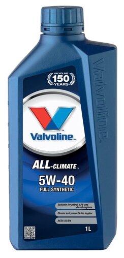 Синтетическое моторное масло VALVOLINE All-Climate 5W-40, 1 л