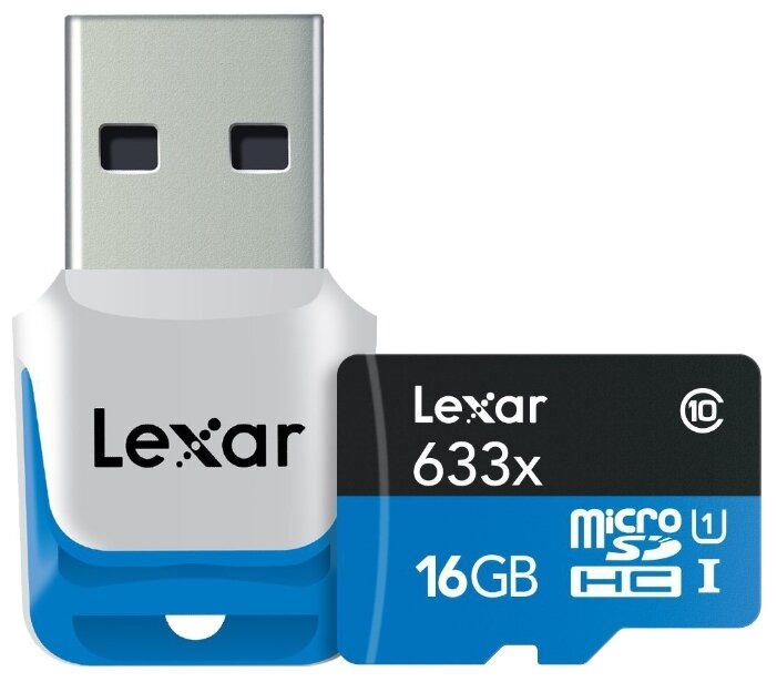 Карта памяти Lexar microSDHC Class 10 UHS Class 1 633x + USB 3.0 reader