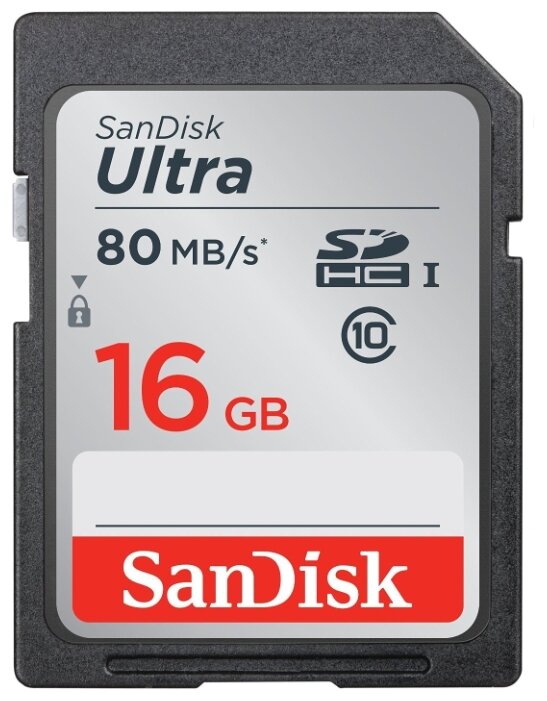 Карта памяти SanDisk Ultra SDHC Class 10 UHS-I 80MB/s 16GB — купить по выгодной цене на Яндекс.Маркете