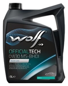 Синтетическое моторное масло Wolf Officialtech 0W30 MS-BHDI