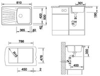 Врезная кухонная мойка 81 см Blanco Nova 45S белый